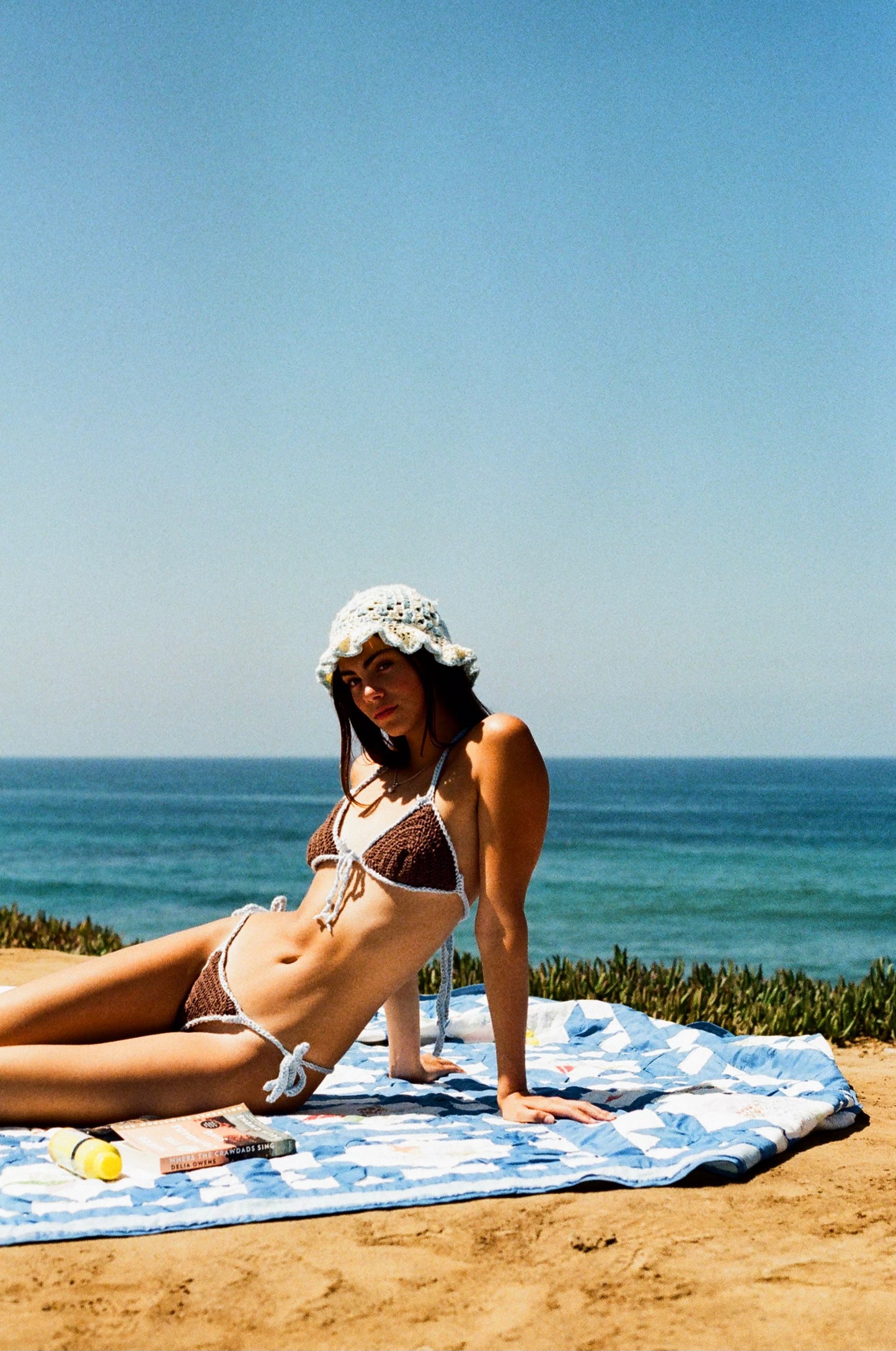 BROWN & BLUE BIKINI