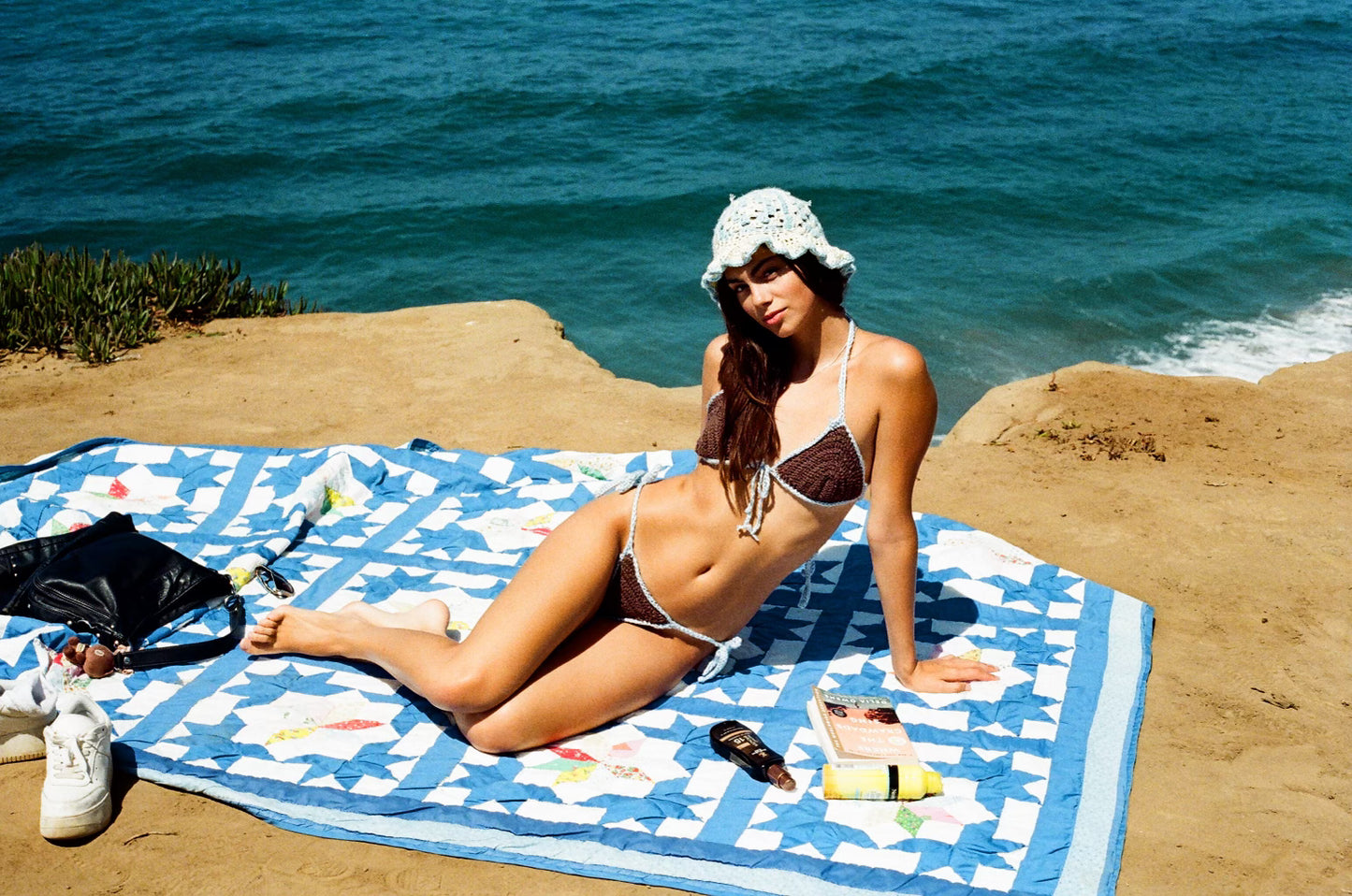 BROWN & BLUE BIKINI